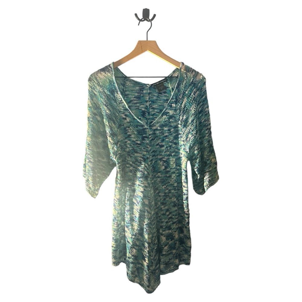 United States Sweaters‎ Knit Cover Up V-Neck Blue Green Multicolor XL